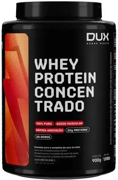 1. Whey Protein Concentrado Chocolate Pote 900g - Dux Human Health
